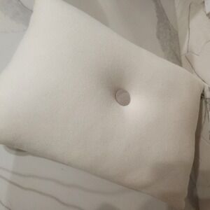 HAY Swedish White Tufted Lumbar Pillow Accent Home Decor wool blend